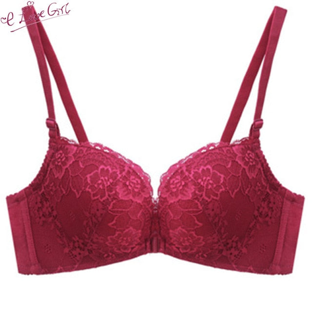 Sexy Front Closure Comfortable Seamless Push Up And Lace Bra