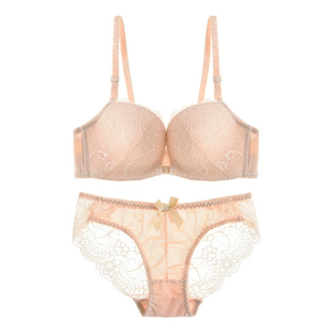 Sexy Front Closure Comfortable Seamless Push Up And Lace Bra