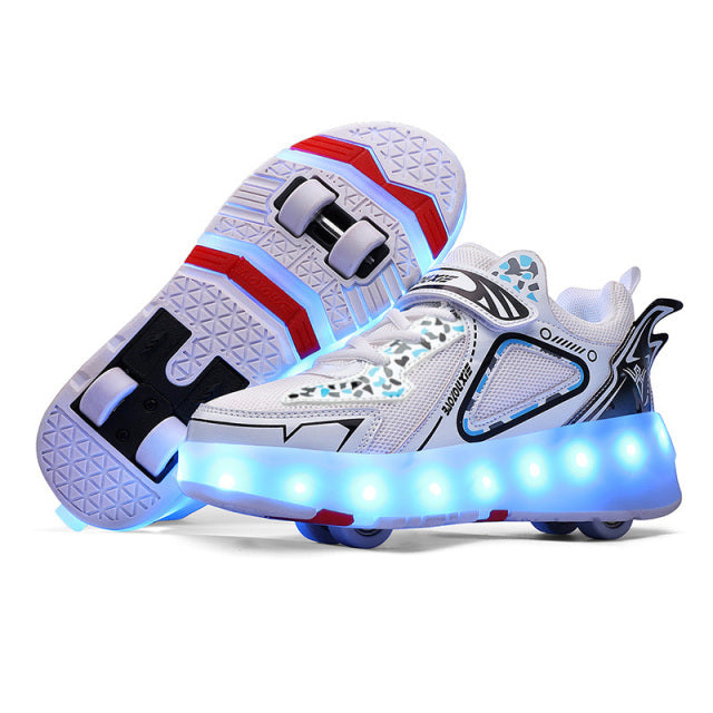 Roller Skates Four Wheels Led Light Luminous Sneaker