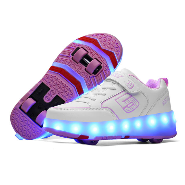 Roller Skates Four Wheels Led Light Luminous Sneaker