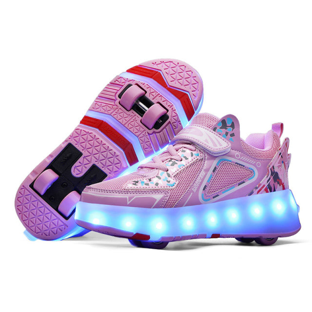 Roller Skates Four Wheels Led Light Luminous Sneaker