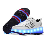 Roller Skates Four Wheels Children Shoes 2022 Fashion Girls Boys Kids Baby Led Light Sport Casual Boot Running Skating Sneaker