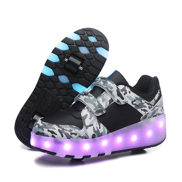 Roller Skates 2 Wheels Outdoor Games Luminous Sneaker