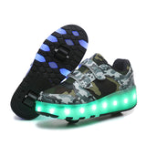 Roller Skates 2 Wheels Outdoor Games Luminous Sneaker