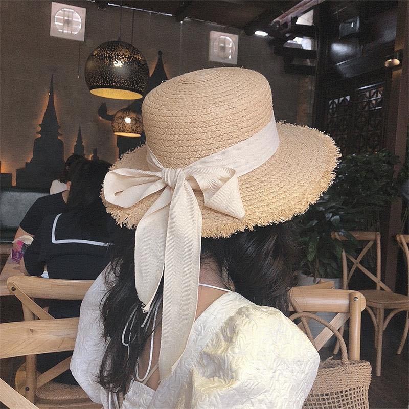 Bow 100%Raffia Accessories Straw Beach Vacation Summer Hat