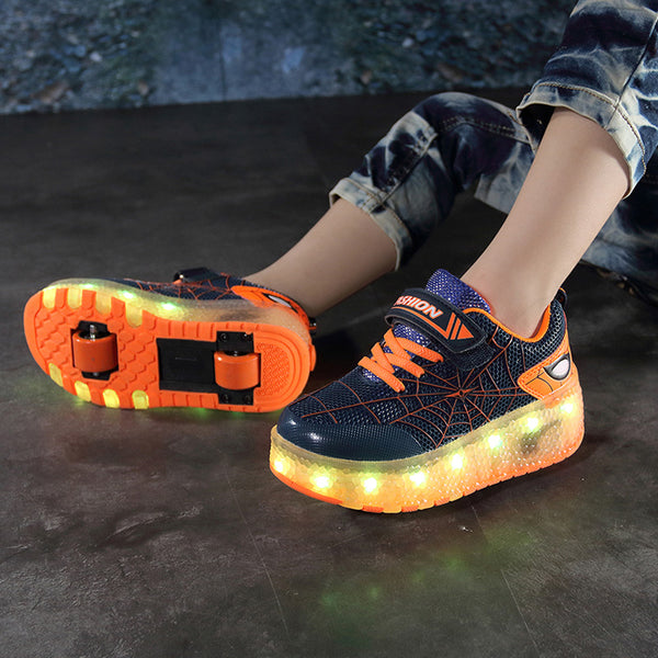 Roller Skates Fashion Casual 2 Wheels Lighted Luminous Sneaker