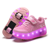 Roller Skates Fashion Casual 2 Wheels Lighted Luminous Sneaker