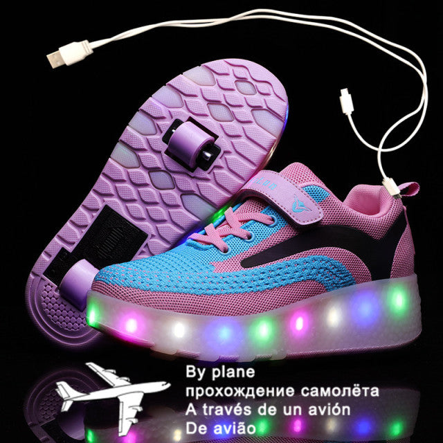 Single / Double Wheels Glowing Led Luminous Sneaker