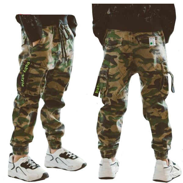 Boys Camouflage Joggers Casual Cargo Pants