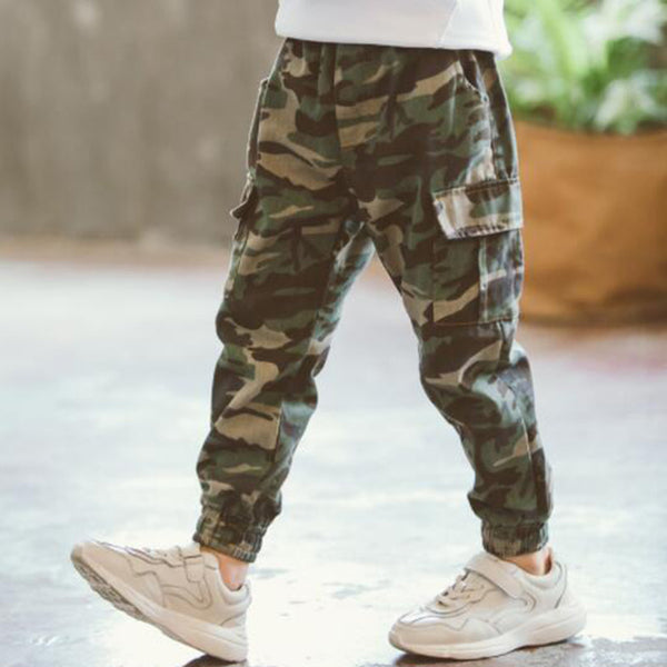 Boys Camouflage Joggers Casual Cargo Pants
