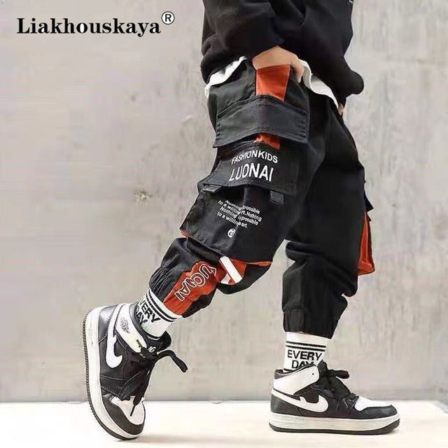 Spring Kids Joggers Cargo Pants