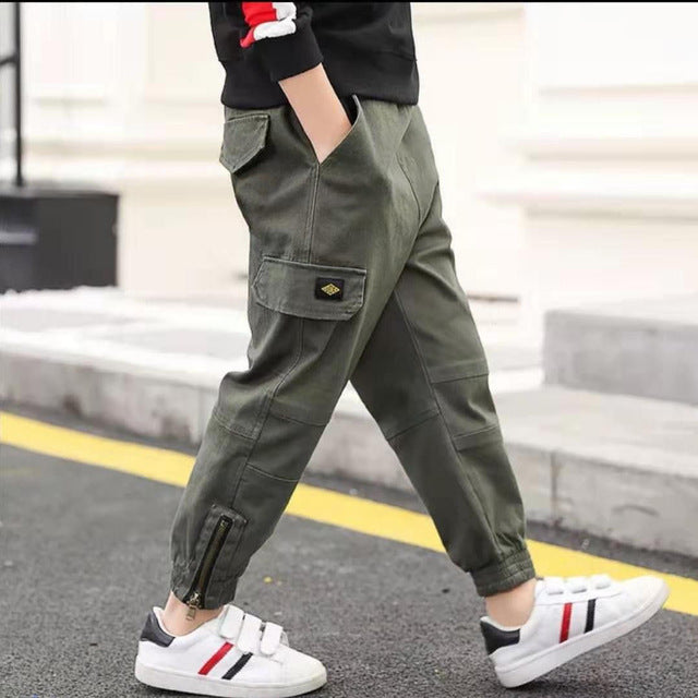Spring Kids Joggers Cargo Pants