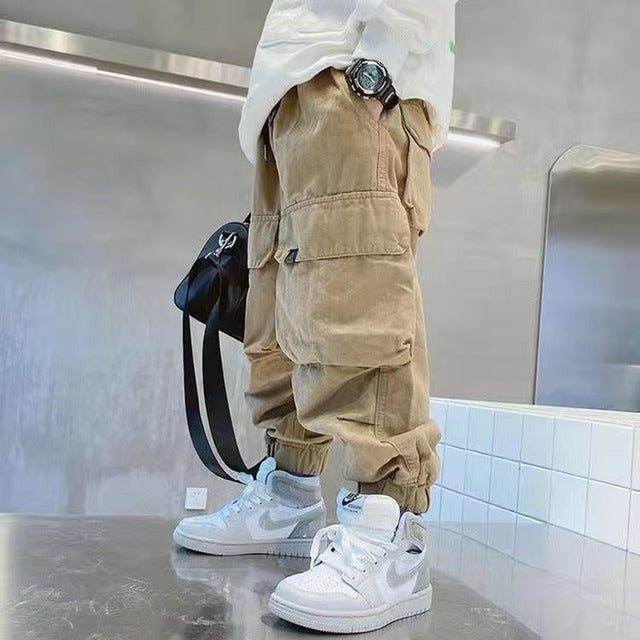 Spring Kids Joggers Cargo Pants