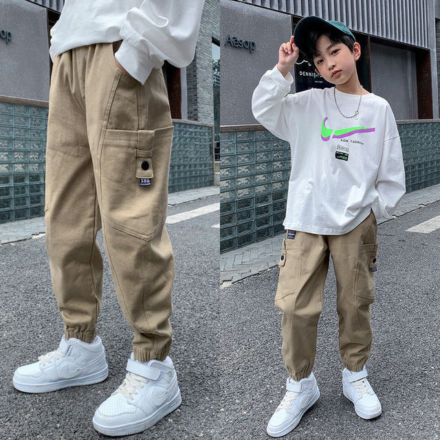 Spring Kids Joggers Cargo Pants