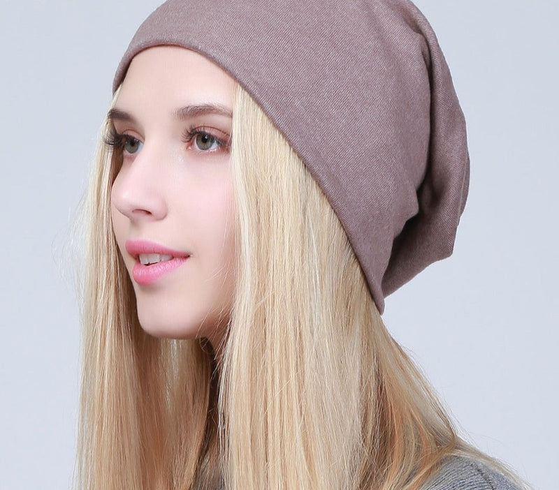 Plain Beanie Hat Spring Cotton Slouchy Beanie