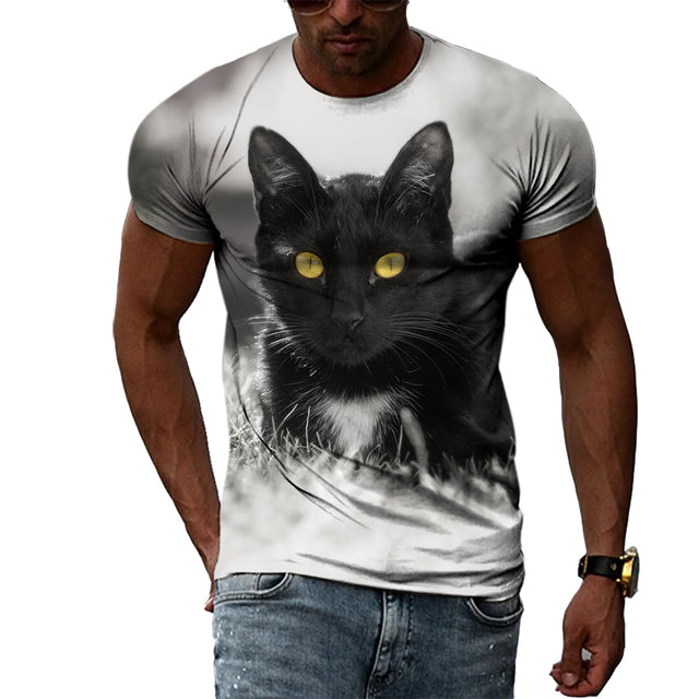 Fashion Personality Cool Style Cat Graphic T-shirts