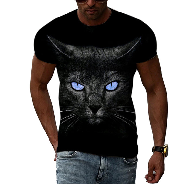 Fashion Personality Cool Style Cat Graphic T-shirts