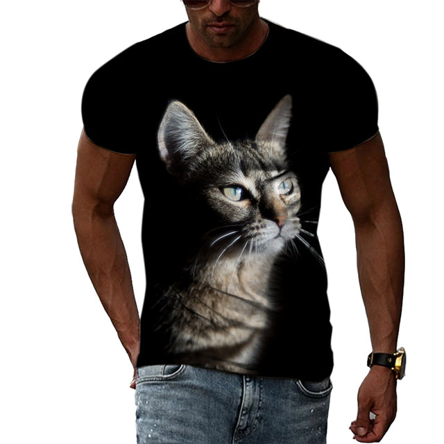 Fashion Personality Cool Style Cat Graphic T-shirts