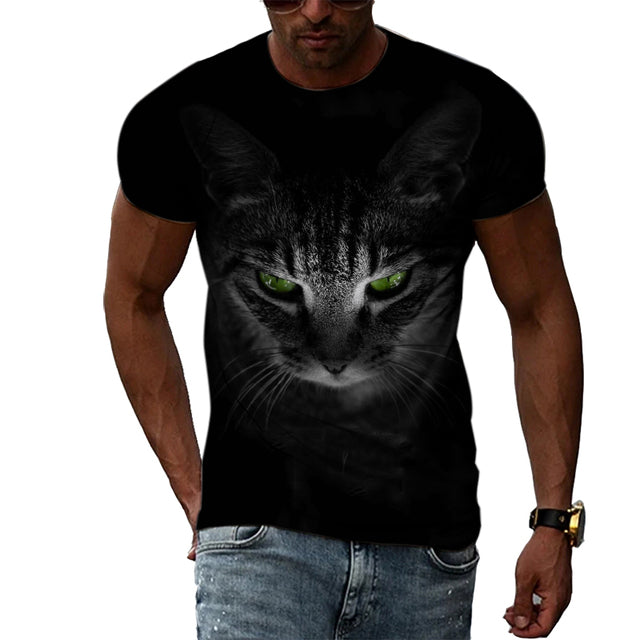 Fashion Personality Cool Style Cat Graphic T-shirts