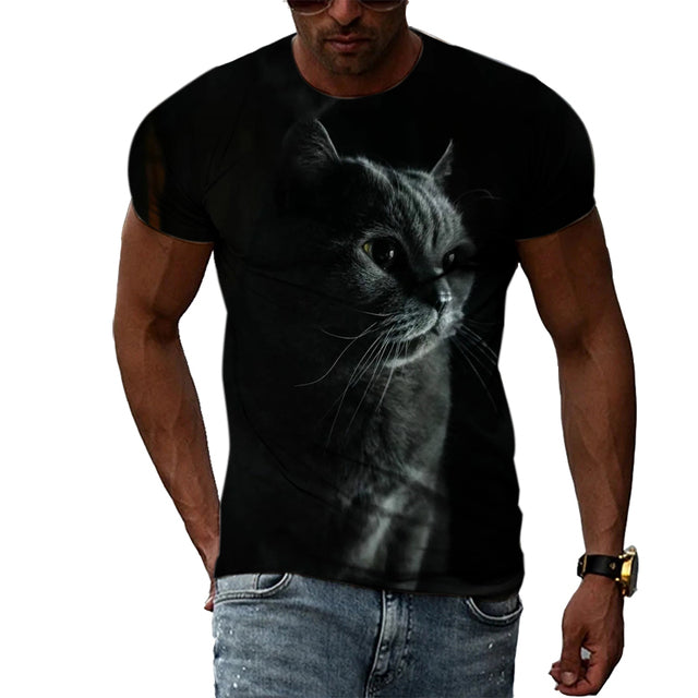 Fashion Personality Cool Style Cat Graphic T-shirts