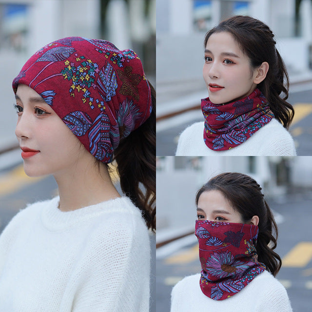 Winter Women Hat Warm Beanie Hats Cap Turban Tube Bandana