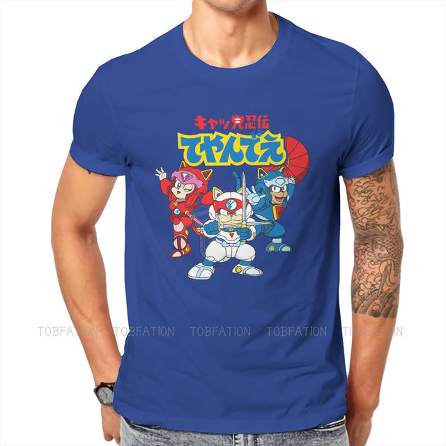 Cats Ninjas Cartoon T-Shirt Warrior Soft Leisure T-Shirt