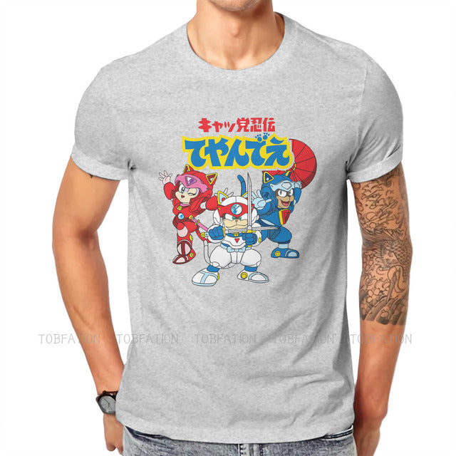 Cats Ninjas Cartoon T-Shirt Warrior Soft Leisure T-Shirt
