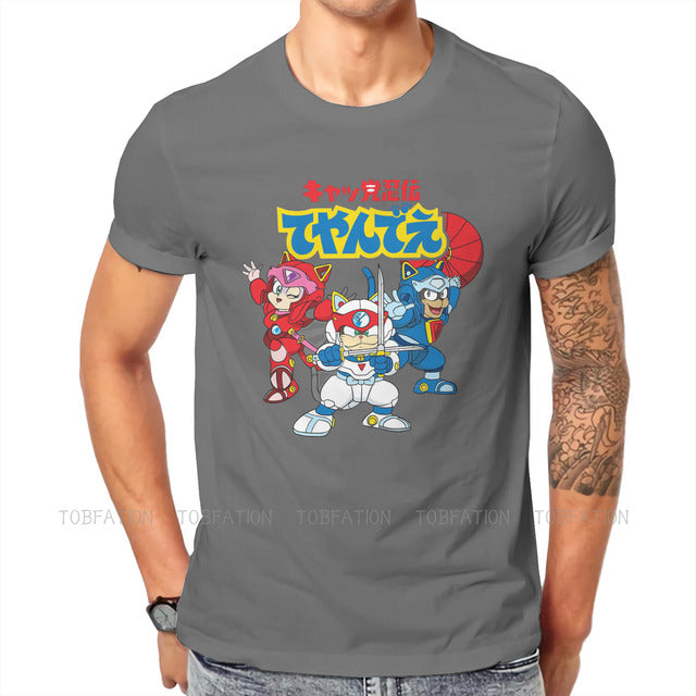 Cats Ninjas Cartoon T-Shirt Warrior Soft Leisure T-Shirt