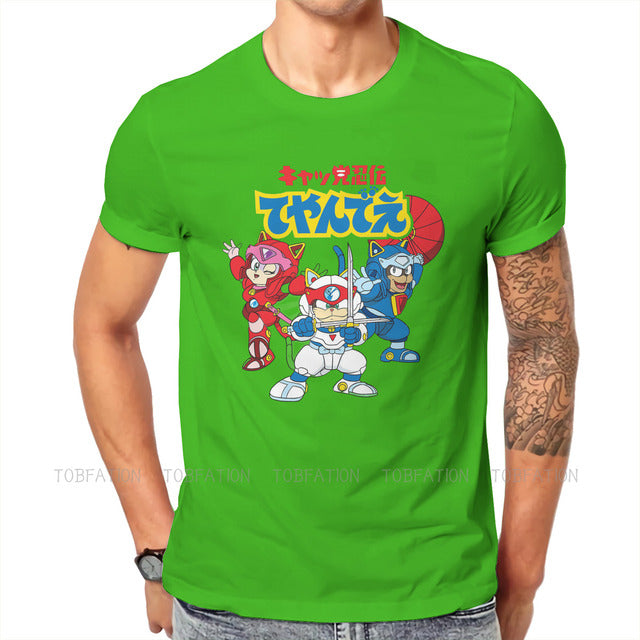 Cats Ninjas Cartoon T-Shirt Warrior Soft Leisure T-Shirt