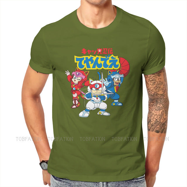 Cats Ninjas Cartoon T-Shirt Warrior Soft Leisure T-Shirt