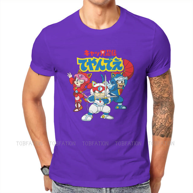 Cats Ninjas Cartoon T-Shirt Warrior Soft Leisure T-Shirt
