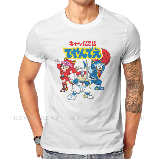 Cats Ninjas Cartoon T-Shirt Warrior Soft Leisure T-Shirt