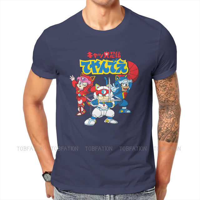 Cats Ninjas Cartoon T-Shirt Warrior Soft Leisure T-Shirt