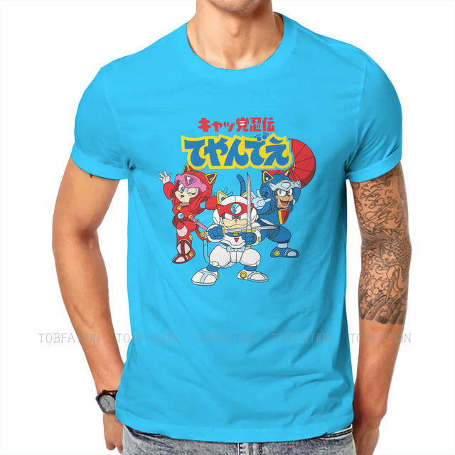 Cats Ninjas Cartoon T-Shirt Warrior Soft Leisure T-Shirt