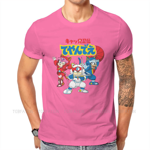 Cats Ninjas Cartoon T-Shirt Warrior Soft Leisure T-Shirt