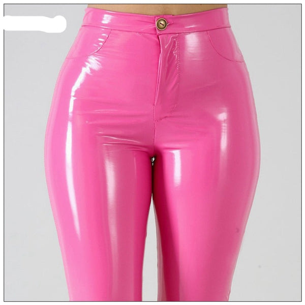 Plus Big Size PU Faux Leather Leggings Large Shiny Skinny Pants