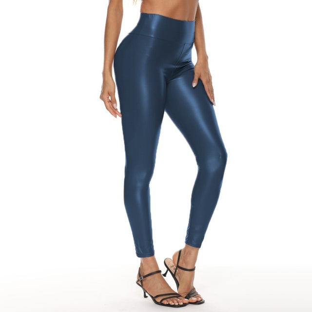 Leather Pants Elastic Waist Sexy Pants
