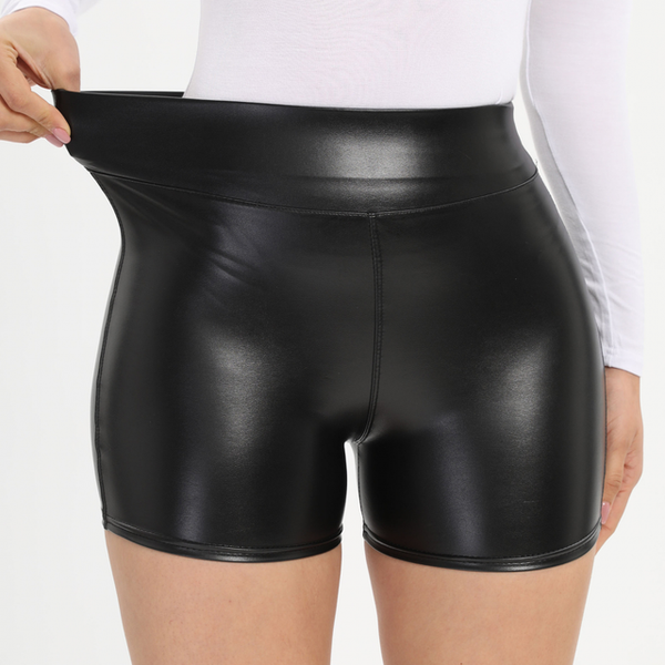 Sexy Black PU Leather Shorts Skinny Elastic High Waist Hot Short Pants