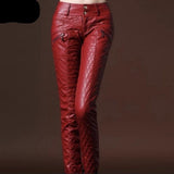 New Chic Winter Womens Faux Leather Slim Fit Pants