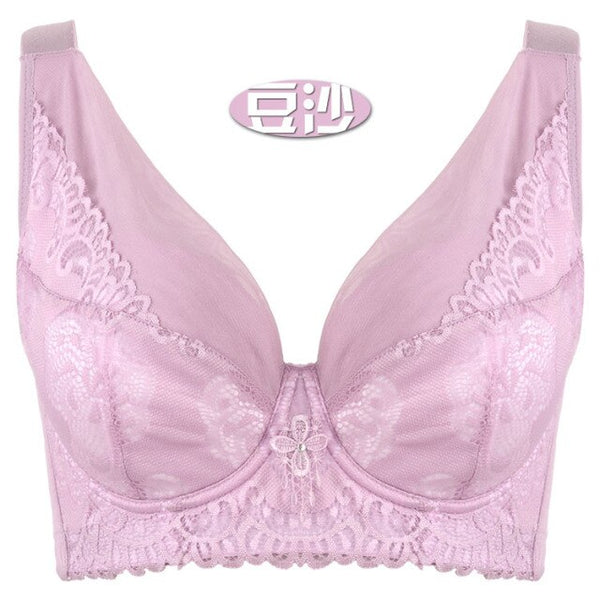 Sexy Vest Red Thin Full Cup 5-Hook Soutien Lace Bra