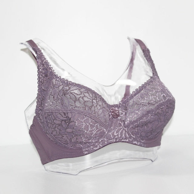 Lager Bosom Lace Perspective Embroidery Floral Wireless Bra