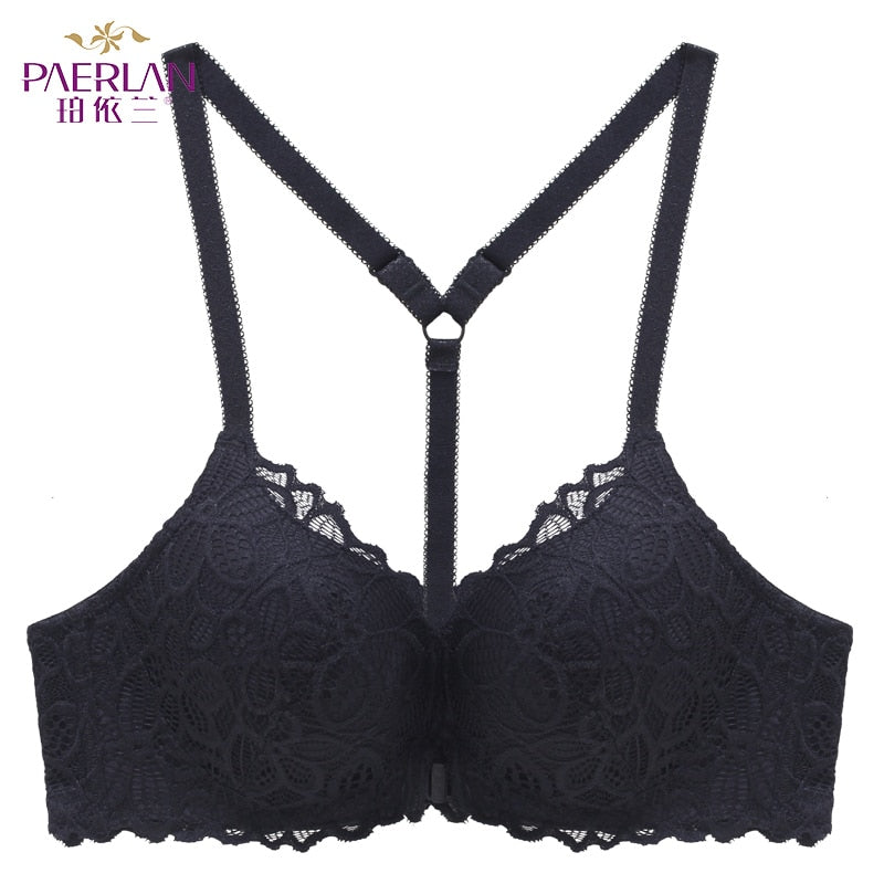 Front Closure Wire Free Lace bra