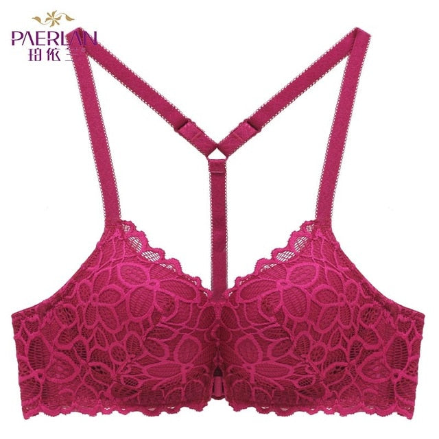 Front Closure Wire Free Lace bra