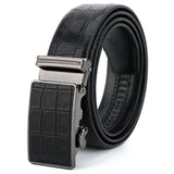 Crocodile Stripes Blue Cow Skin Accessories Belt