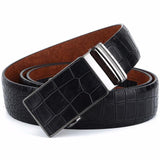 Crocodile Stripes Blue Cow Skin Accessories Belt
