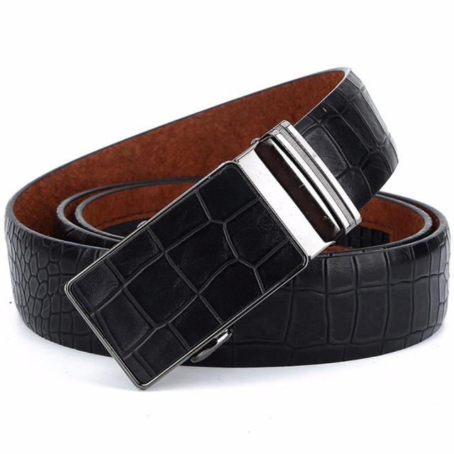 Crocodile Stripes Blue Cow Skin Accessories Belt