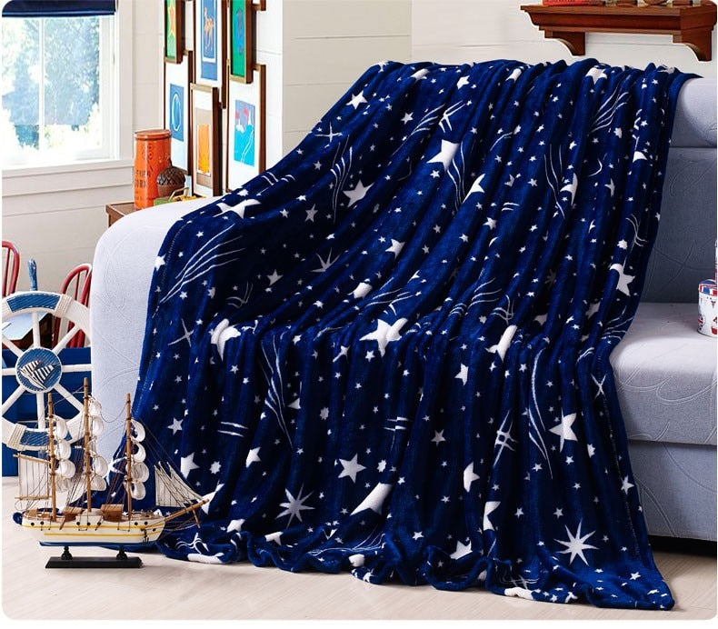 Bright stars bedspread blanke High Density Super Soft Blanket