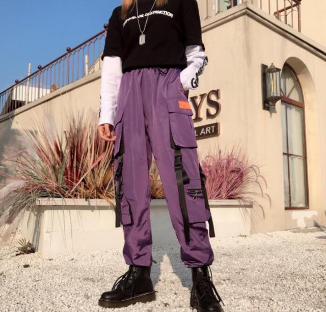Hot Big Pockets Cargo pants women High Waist Loose Streetwear pants Baggy Tactical Trouser hip hop high quality joggers pants