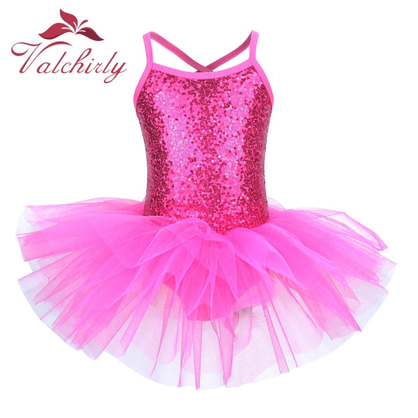 Sequined Flower Ballet Leotard Tutu Dress
