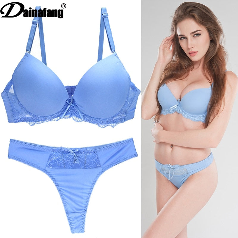 New 2019 Sexy Seamless One Piece Intimates Bras & Lingerie Set for Women Ladies Push Up Plunge Bra Dress Set